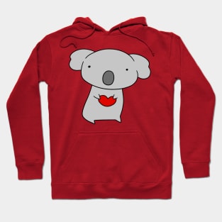 Koala Holding a Heart Hoodie